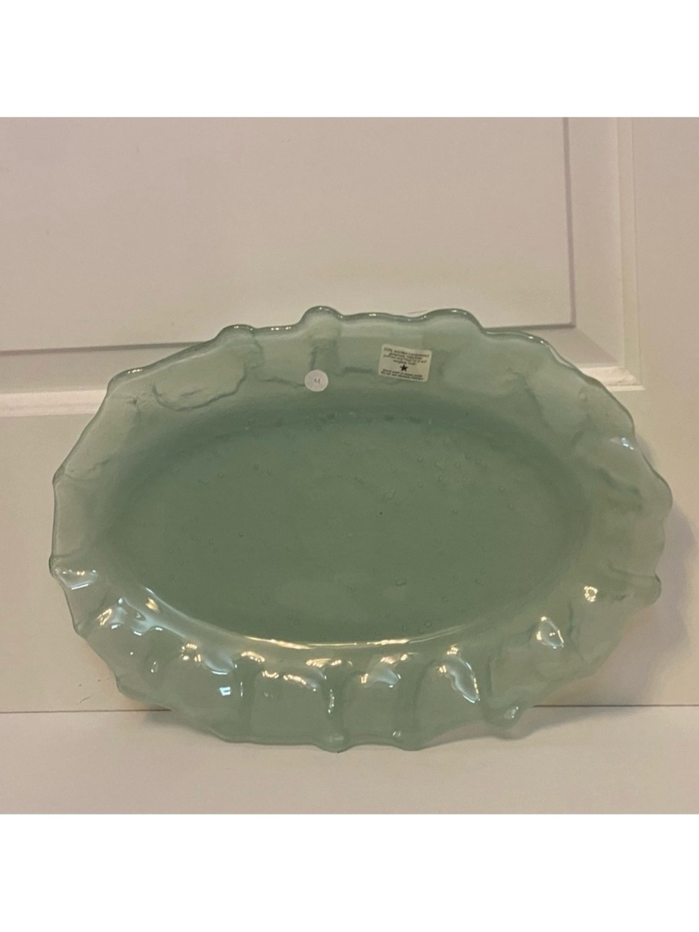 NEW MARIPOSA SEA GLASS OVAL PLATTER NWT HANDCRAFTED HOME DINING SERVEWARE